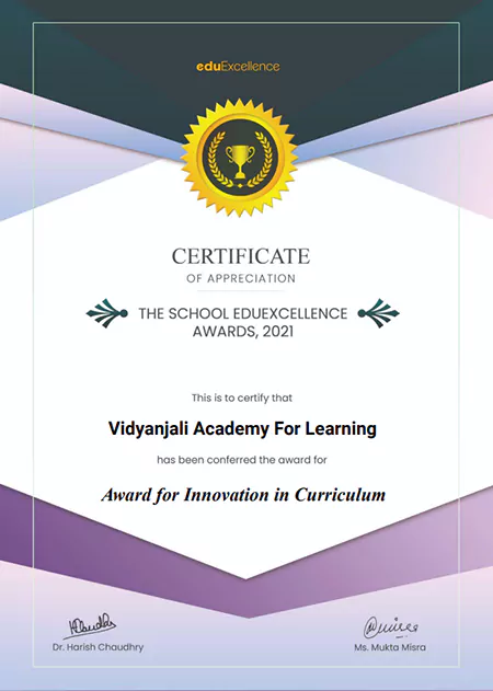 Awarded for Innovation in Curriculum By EduExcellence (July 2021).